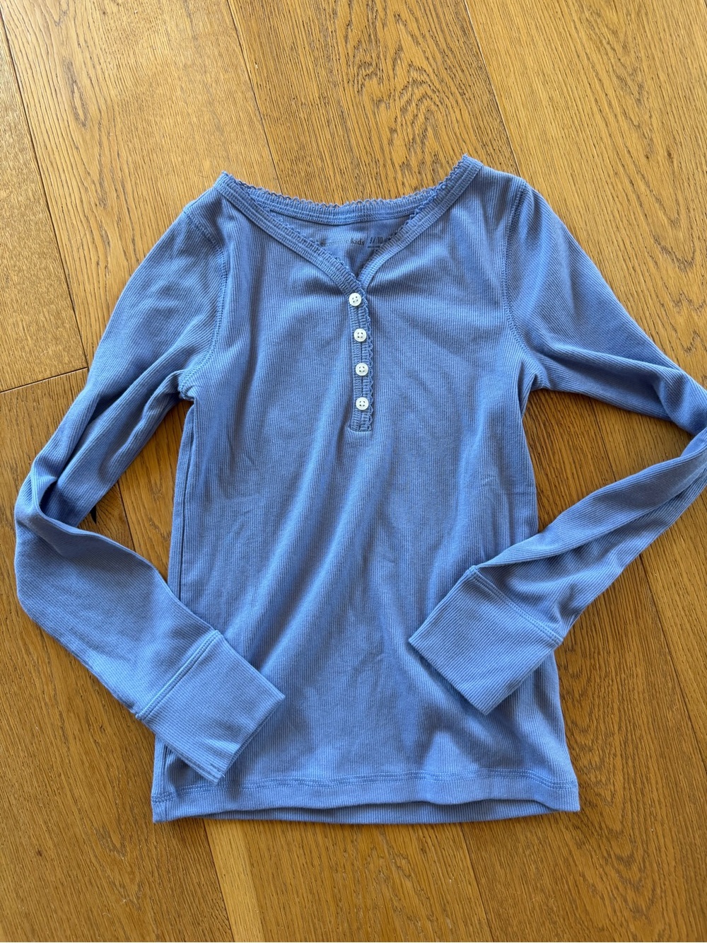 abercrombie kids Blue Long Sleeve Henley Top